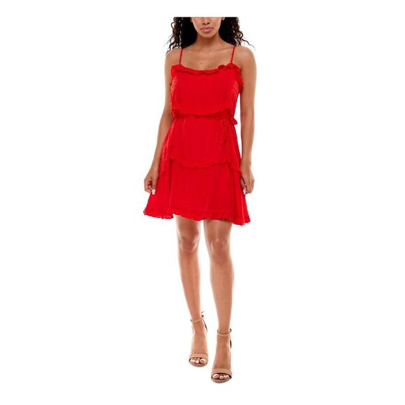 NWT B DARLIN Womens Red Tie Pullover Styling Short Dress 13\14 - Picture 3 of 5